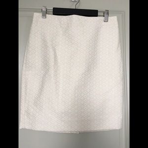 J. Crew White Patterned Skirt